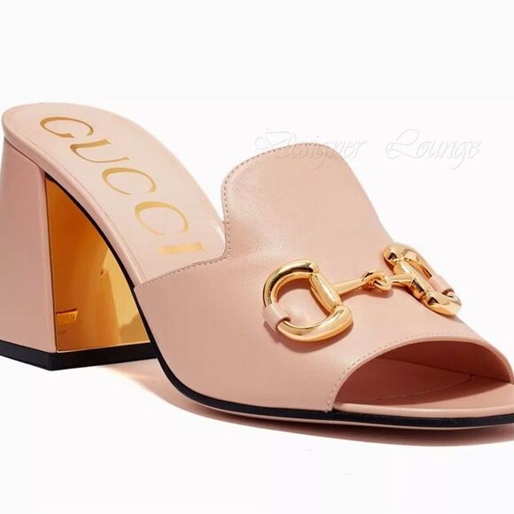 Brand new with box Gucci Pink and Gold Mules with Iconic Horsebit size 10.5 - Picture 2 of 7